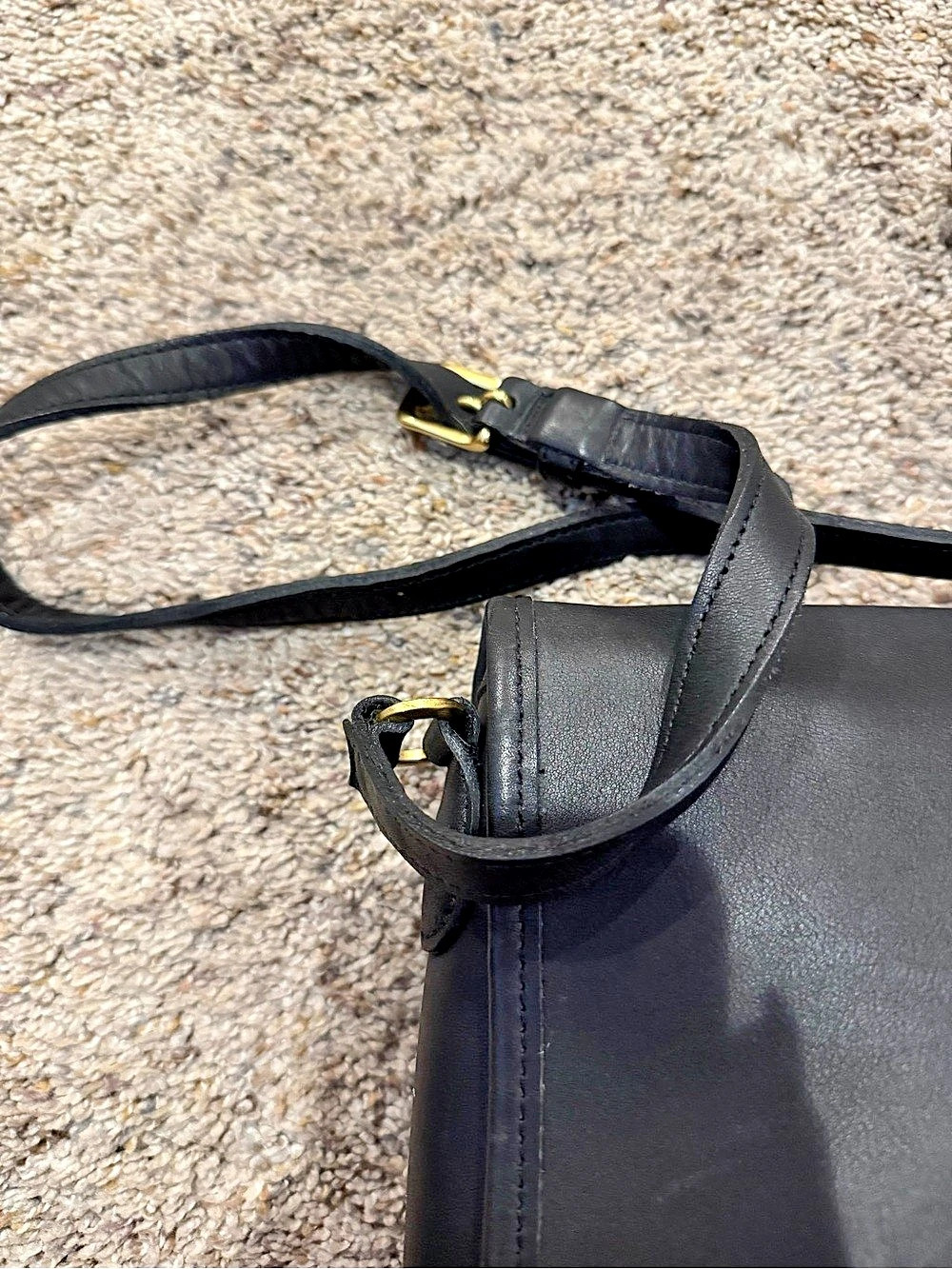 Coach Court Bag Black Leather Crossbody Bag - Picture 5 of 6